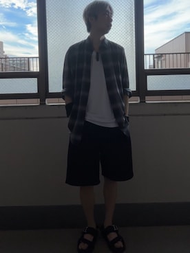 「アイテム（スウェットパンツ）」を使った、HOLLIEさん（メンズ・180cm）の秋コーディネート