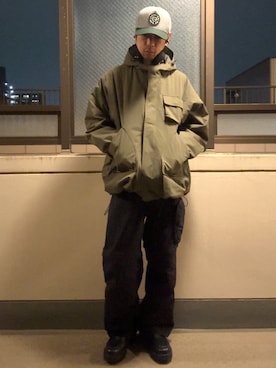 「アイテム（帽子）」を使った、HOLLIEさん（メンズ・180cm・40代）の冬コーディネート