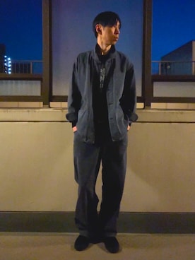 「UNIQLO（ユニクロ）のアイテム（カバーオール、グレー系）」を使った、HOLLIEさん（メンズ・180cm）の春コーディネート