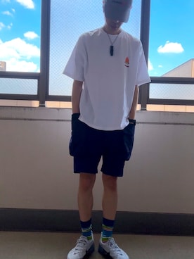 「短パン」｜HOLLIEさん（メンズ・180cm）の夏コーディネート
