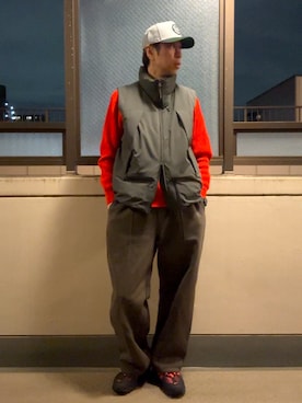 「BRIXTON（ブリクストン）のアイテム」を使った、HOLLIEさん（メンズ・180cm）の冬コーディネート