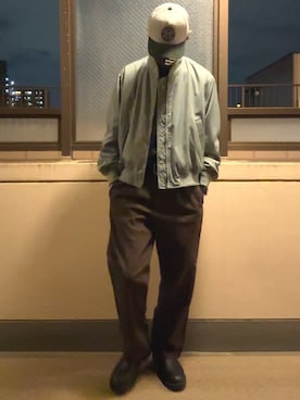 「BRIXTON(ブリクストン)のアイテム(帽子)」を使った、HOLLIEさん(メンズ・180cm)の春コーディネート