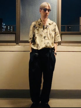 「アイテム（デジタル腕時計）」を使った、HOLLIEさん（メンズ・180cm）の夏コーディネート