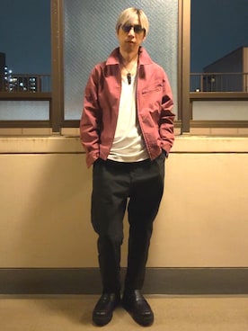 「アイテム（ブルゾン）」を使った、HOLLIEさん（メンズ・180cm・40代）の秋コーディネート