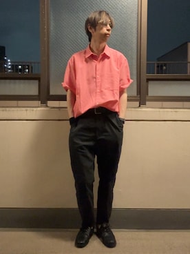 「デッキシューズ」｜HOLLIEさん（メンズ・180cm）の秋コーディネート