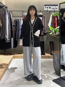 「PAGEBOY（ページボーイ）のサイドタックルーズウラケパンツ/イージーパンツ【4color・2size】（スウェットパンツ）」を使った、82omochi73さん（レディース・158cm）の秋コーディネート