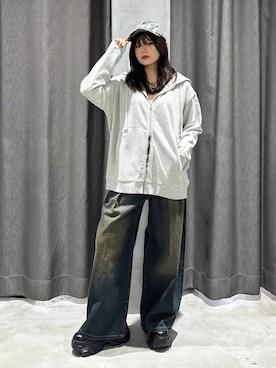 「PBLIM（ページボーイリム）のアイテム（キャップ）」を使った、82omochi73さん（レディース・158cm）の秋コーディネート