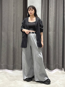 「アイテム（スウェットパンツ）」を使った、82omochi73さん（レディース・158cm・20代）の夏コーディネート