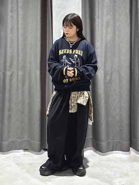 「PBLIM（ページボーイリム）のアイテム（スラックス）」を使った、82omochi73さん（レディース・158cm）の秋コーディネート