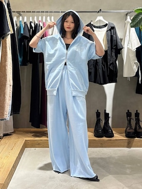 「PAGEBOY（ページボーイ）の＜自宅で洗える！イージーケア＞ スクエアネックリブタンク（タンクトップ、ブラック系）」を使った、82omochi73さん（レディース・158cm）の春コーディネート