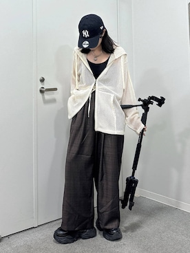 「PAGEBOY（ページボーイ）のアイテム（キャップ）」を使った、82omochi73さん（レディース・158cm）の夏コーディネート