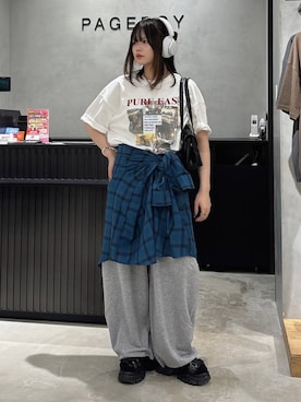 「PBLIM（ページボーイリム）のアイテム」を使った、82omochi73さん（レディース・158cm）の夏コーディネート