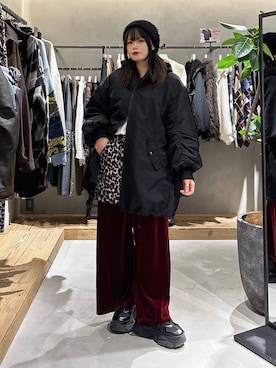 「ウエストゴム」｜「アイテム（帽子）」を使った、82omochi73さん（レディース・158cm）の秋コーディネート