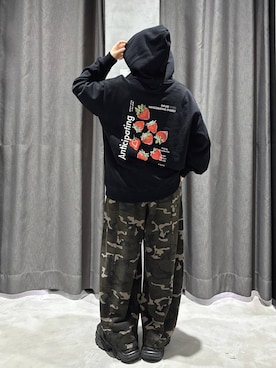 「PBLIM（ページボーイリム）のアイテム（スウェットパンツ）」を使った、82omochi73さん（レディース・158cm）の秋コーディネート