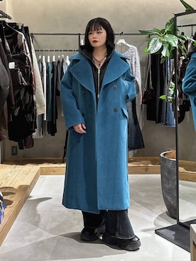 「おでかけ」｜「アイテム（チェスターコート）」を使った、82omochi73さん（レディース・158cm）の冬コーディネート