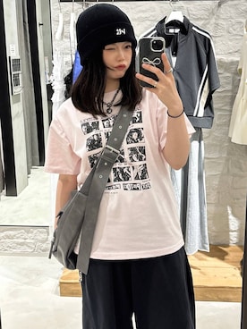 「アイテム（ニットキャップ/ビーニー）」を使った、82omochi73さん（レディース・158cm・20代）の夏コーディネート