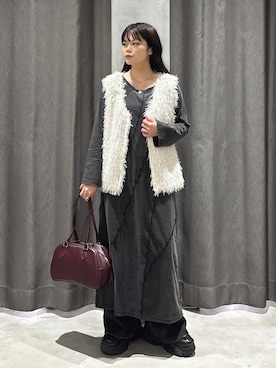 「アイテム（ボストンバッグ）」を使った、82omochi73さん（レディース・158cm）の秋コーディネート