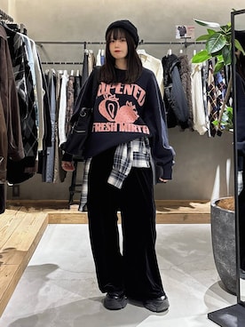 「ウエストゴム」｜「アイテム（帽子）」を使った、82omochi73さん（レディース・158cm）の秋コーディネート