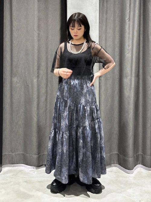 カットアウトメッシュTシャツ