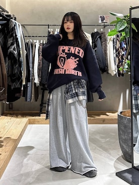 「アイテム（スウェットパンツ）」を使った、82omochi73さん（レディース・158cm・20代）の秋コーディネート