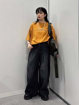 「アイテム（ボストンバッグ、グリーン系）」を使った、82omochi73さん（レディース・158cm）の夏コーディネート