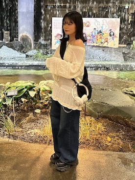 「PAGEBOY（ページボーイ）のレースアップソックスブーツ（ブーツ、ブラック系）」を使った、82omochi73さん（レディース・158cm）の春コーディネート