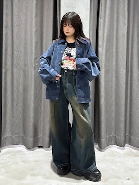 「PBLIM（ページボーイリム）の《UNISEX》ソフトスウェードブルゾン（ブルゾン）」を使った、82omochi73さん（レディース・158cm）の秋コーディネート