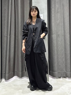 「PAGEBOY（ページボーイ）の【セットアップ対応】チェックMIXジャケット 《2サイズ展開》（テーラードジャケット）」を使った、82omochi73さん（レディース・158cm）の秋コーディネート