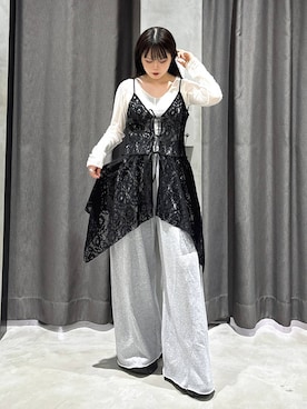 「PAGEBOY（ページボーイ）のサイドタックルーズウラケパンツ/イージーパンツ【4color・2size】（スウェットパンツ）」を使った、82omochi73さん（レディース・158cm・20代）の秋コーディネート
