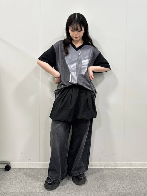 PAGEBOY タックデニムパンツ　ブラック　Mサイズ WEB限定サイズあり>タックデニムパンツ（デニムパンツ