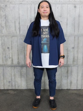 「UNIQLO（ユニクロ）のアイテム（スニーカー）」を使った、鳥と水たまりさん（メンズ・167cm）の冬コーディネート