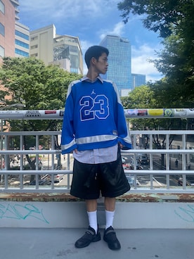 「アイテム（ジャージ）」を使った、World of Flight さん（メンズ・173cm）の夏コーディネート