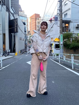 「アイテム（ダウンベスト）」を使った、World of Flight さん（レディース・167cm）の秋コーディネート