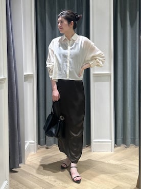 「A part by（アパートバイ）のハートモチーフバッグ（ショルダーバッグ、ブラック系）」を使った、hinariさん（レディース・167cm）の夏コーディネート