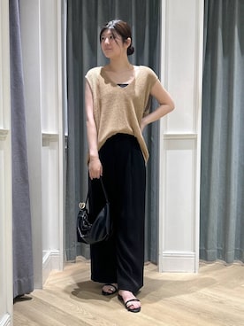 「A part by（アパートバイ）のサムリングサンダル≪追加3≫（サンダル、ブラック系）」を使った、hinariさん（レディース・167cm）の夏コーディネート