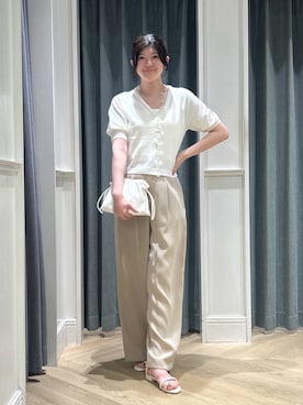 「A part by（アパートバイ）のステンレス_スネークネックレス≪追加9≫（ネックレス）」を使った、hinariさん（レディース・167cm）の夏コーディネート