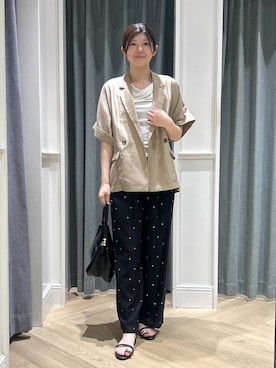 「A part by（アパートバイ）のサムリングサンダル≪追加3≫（サンダル、ブラック系）」を使った、hinariさん（レディース・167cm）の夏コーディネート