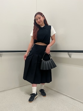 「アイテム（ポロシャツ）」を使った、YAMAGUCHIさん（レディース・154cm）の夏コーディネート