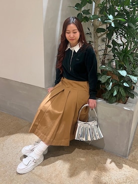 「LACOSTE（ラコステ）のアイテム」を使った、YAMAGUCHIさん（レディース・154cm）の秋コーディネート