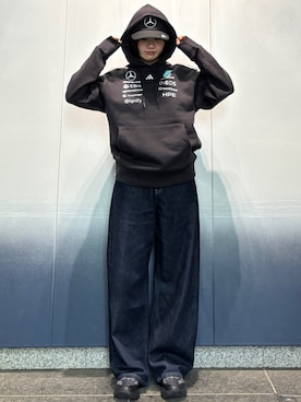 「adidas（アディダス）のアイテム（アクセサリー）」を使った、TNさん（レディース・160cm）の冬コーディネート