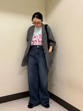 「KBF（ケイビーエフ）のアイテム（シューズ）」を使った、てらさん（レディース・153cm）の春コーディネート