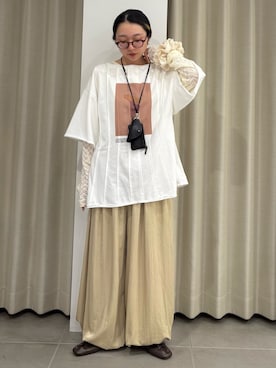 「レースアップシューズ」｜てらさん（レディース・153cm）の春コーディネート