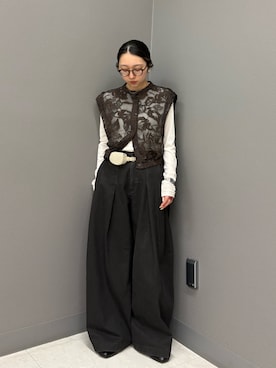 「KBF（ケイビーエフ）のレースアップシューズ（その他シューズ、ブラック系）」を使った、てらさん（レディース・153cm）の春コーディネート