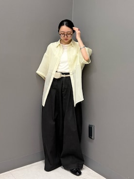 「KBF（ケイビーエフ）のユーズドライクタックWIDEパンツ（その他パンツ、グレー系）」を使った、てらさん（レディース・153cm）の春コーディネート