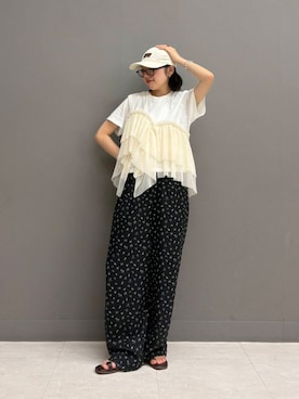 「アイテム（イヤリング）」を使った、てらさん（レディース・153cm）の夏コーディネート