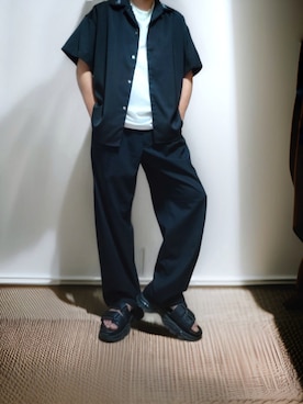 「アイテム（スラックス）」を使った、goshokuさん（メンズ・170cm）の夏コーディネート