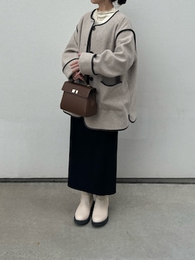 「淡色」｜「アイテム（ジャケット/アウター）」を使った、はる。さん（レディース・154cm）の秋コーディネート