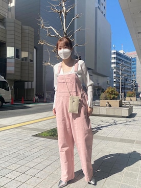 「mystic（ミスティック）のアイテム（サロペット/オーバーオール）」を使った、なかむらえりかさん（レディース・153cm）の春コーディネート