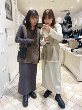 「お揃いコーデ」｜「アイテム（ブーツ）」を使った、なかむらえりかさん（レディース・153cm）の冬コーディネート