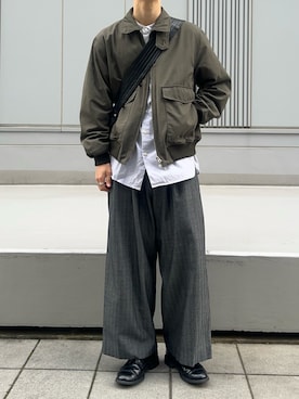 「アイテム（ミリタリージャケット）」を使った、すとさん（メンズ・172cm）の秋コーディネート